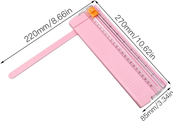 Mini A4-kutter, rosa, med sikkerhet, for standard papirkutting