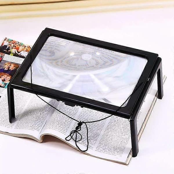 Full Page Reading Magnifier LED Light Gift Magnifier Full Page Stereo Foldable Stand Magnifier