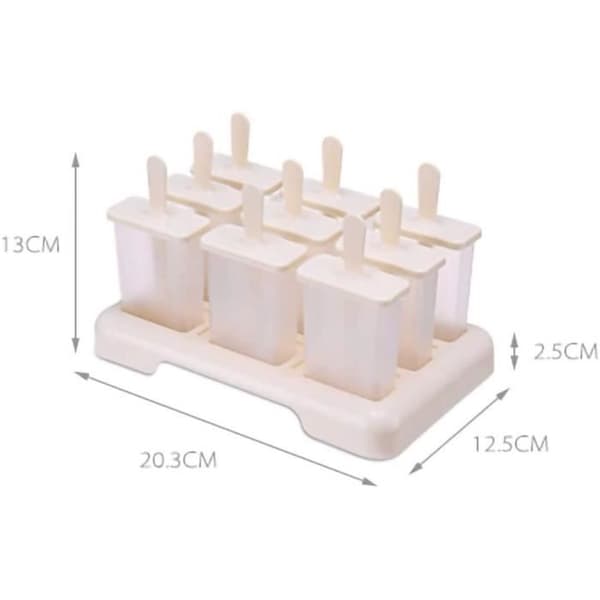 Isforme, ispinde, 9 ispindeforme DIY-is, ismodel iskøler, (beige, størrelse:
