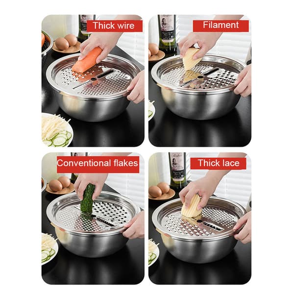 Multifunctional Stainless Steel Basin Set or Basin Vegetable Cutter Set or Cutter Only