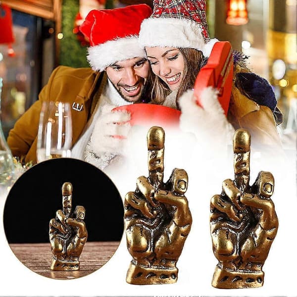 Metal Hinge Head Decorative Top Middle Finger Desk Decor Figurine Decor