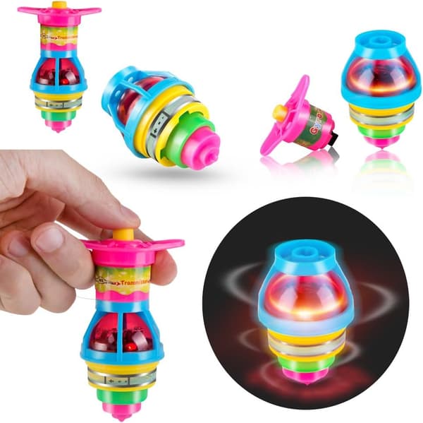 15-pack LED Light Up Flashing UFO Gyro Spinning Top