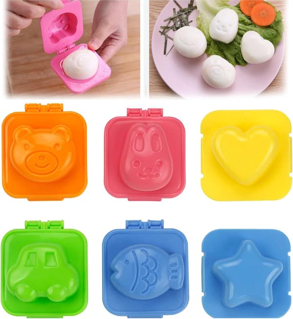 6 stk. plastformer for egg, bakeformer for kokte egg, sushirisformer
