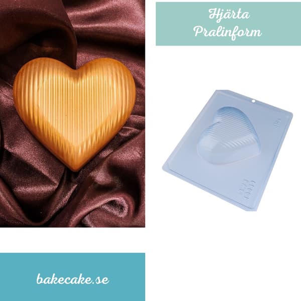 Pralineform Hjerte 350g Chokoladeform - BWB 10059 - Special 3-delt form Transparent transparent