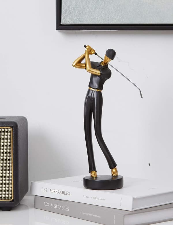 Golfarstaty Staty Dekoration Golfskulptur Harts Gåva