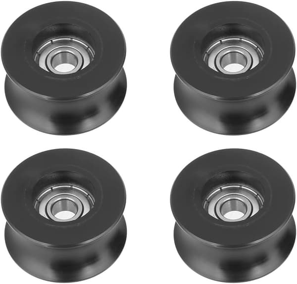 4 pcs 0840UU U-type roller guide pulley, U-type, 8x40x20.7mm groove