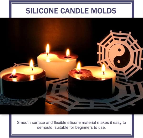 2 stk Tai Chi silikone lysforme DIY-tilbehør til fremstilling af aromaterapi duftlys håndlavede forme