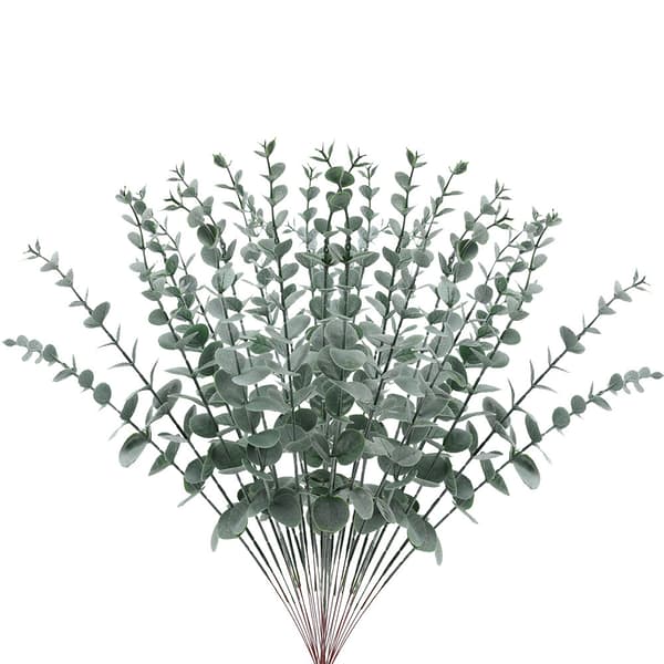 30 stilke eukalyptus, kunstige eukalyptusblade,