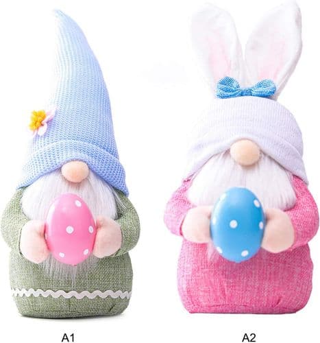 Easter Bunny Gnomes, Plush Dolls, Easter Bunny, Small Men with Easter Eggs, Faceless