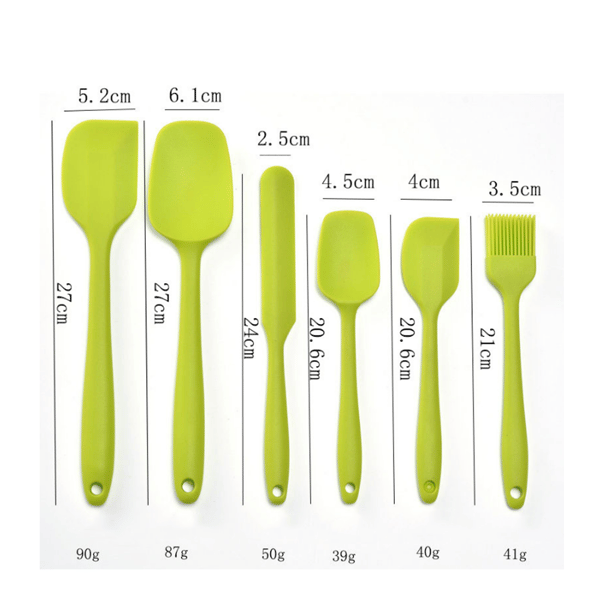 Silikonspatelsett - Rosa 6 deler non-stick gummispatel