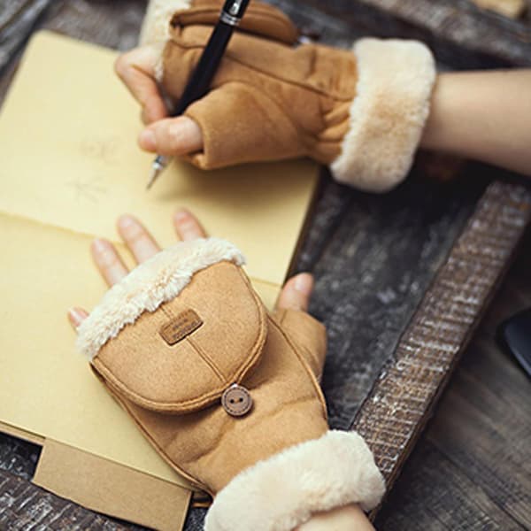 handsker med fingerklap, beskyttelse af fleece, komfortable -