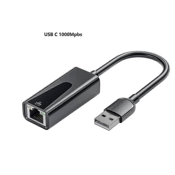 Usb C Ethernet Usb-c–Rj45 1000 Mbps Lan-sovitin Type C -verkkokortti Usb C–Rj45 Ethernet-verkko