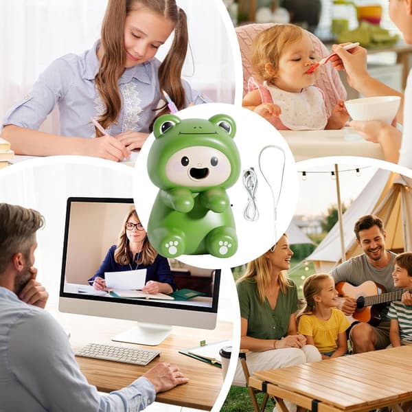 Stille clip-on bordventilator til måltider – Dyredesign, USB-genopladelig – Ideel til afkøling af drikkevarer (DB)