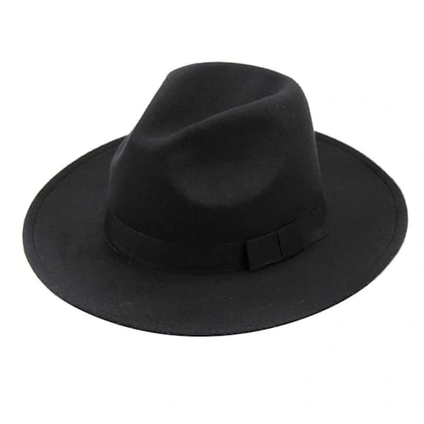 Elegant hatt for kvinner, sammenleggbar ullfilt Outback-hatt, britisk stil, hodeplagg med bred brem og belte, kaffe