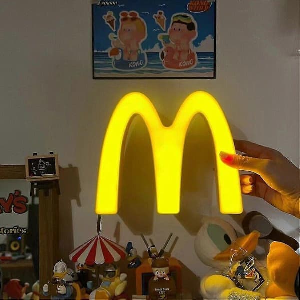Creative LED McDonald's Night Light Rechargeable M Letter Bedside Lamp Gift