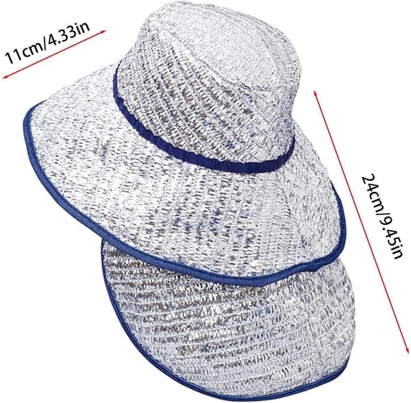 Solbeskyttelseshat med nakkeklap, aluminium, UV-beskyttelse, foldbar -