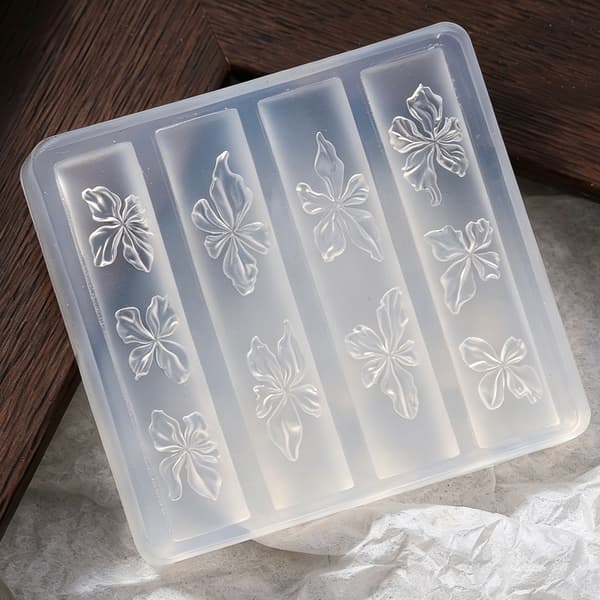 Gennemsigtig 3D negleform til blomster negle-DIY og salonstyling