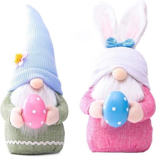 Easter Bunny Gnomes, Plush Dolls, Easter Bunny, Small Men with Easter Eggs, Faceless
