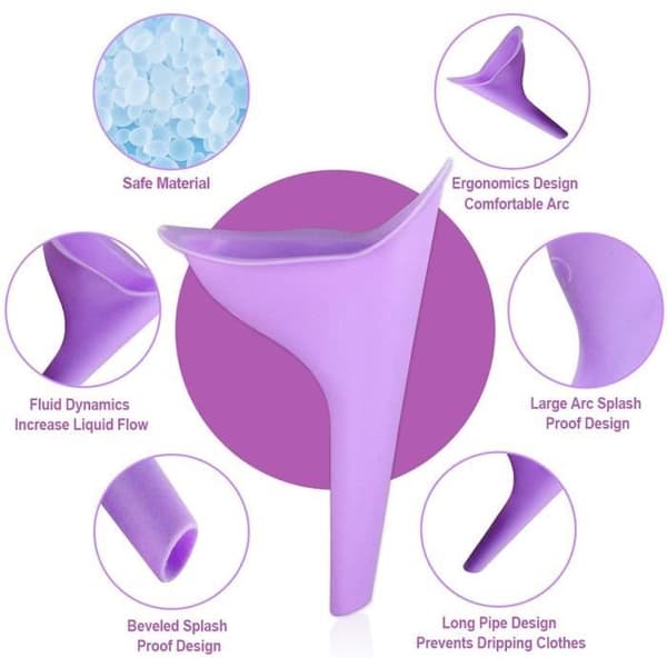 Female Urination Funnel, 5 Pcs Portable Female Urinal Stand-to-Pee Funnel, Practical, Compact and Reusable