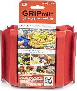 Silikone grill- og køkkenhandske, 2-pak (Small/Medium, rød)
