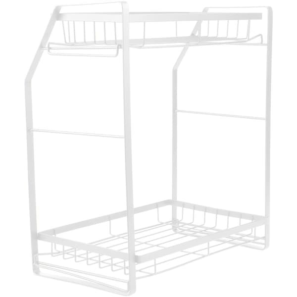 Spice Rack, 2-Tier Spice Rack Organizer for Countertop Stable Spice Rack Permanent Storage Rack for Spice Jars, White