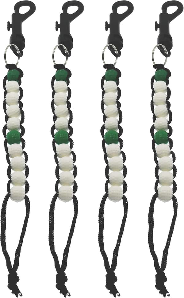Sett med 4 golfperler poengteller slagteller med klips