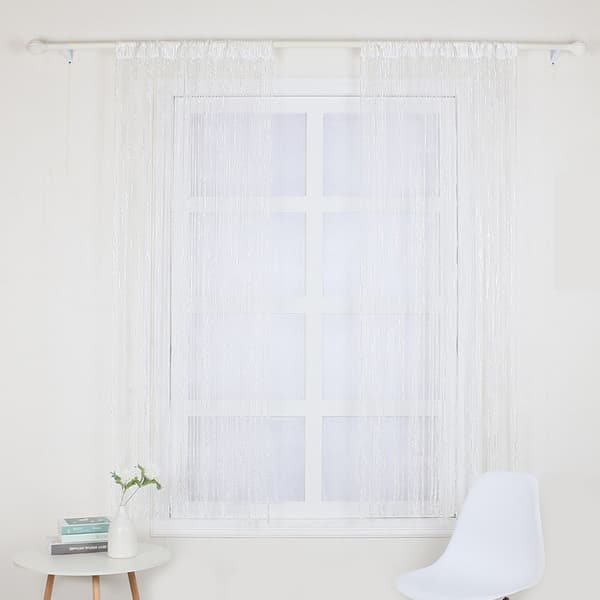 String Door Curtain Room Divider Tassel for Wall and Window Decoration Silver Grey Silver Grey