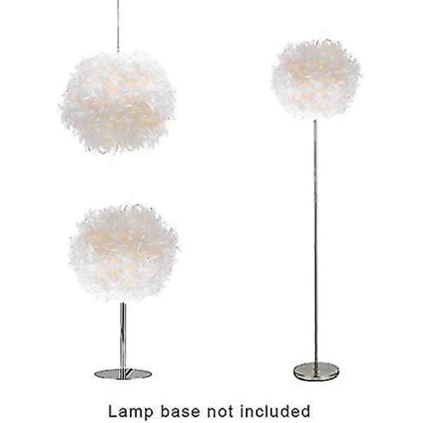 Feather-light lampshade compatible with ceiling lamp, fluffy lampshade compatible with table and floor, bedroom diameter 30cm, White CO
