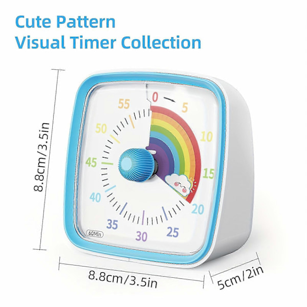 New Models Yunbaoit Rainbow Visual Timer - 60 Min Countdown, Night Light, Silent, Classroom & Kitchen Timer for Home, School & Office Pink