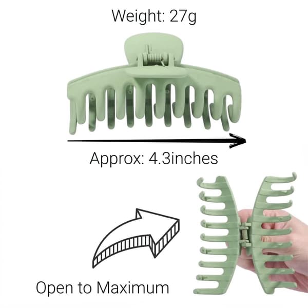 8 Pieces Rectangular Hair Clips 11 cm - Non-Slip - For Thick & Thin Hair