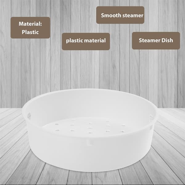 Plastic Steamer Basket with Handle 3L - Stackable Steamer Insert for Rice Cookers, Vegetables, and Dim Sum