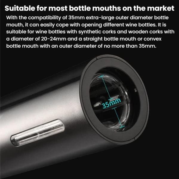 Elektrisk vinåpner med kompakt design