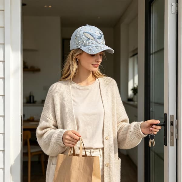 baseballcaps for kvinner brodert justerbart hodeplagg med sjødyrtrykk d - d