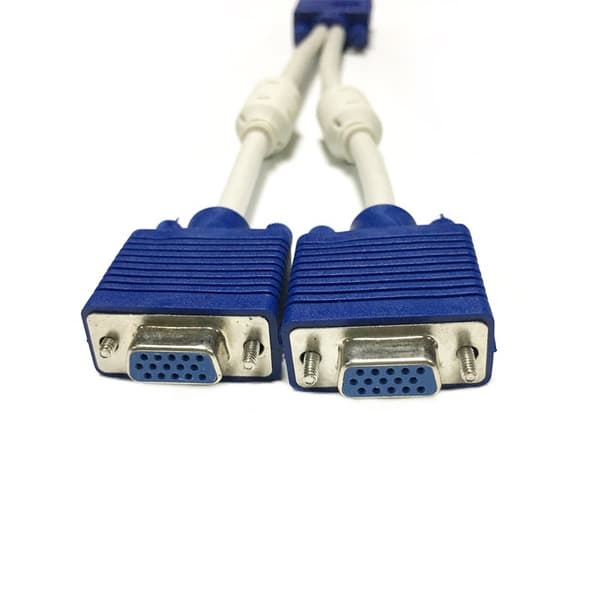 VGA en til to ledning 0,3 meter VGA3+6 skærmvideokabel