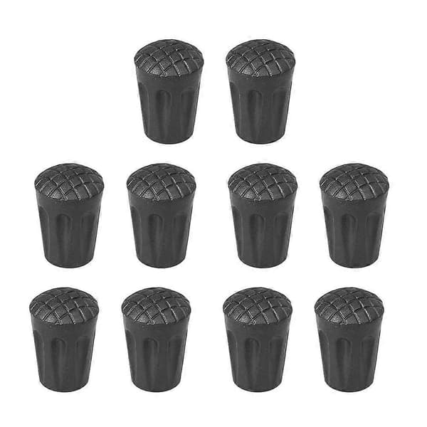 Alpenstock Tip Protection Non-slip Rubber Pole Tips for Hiking 10pcs[DB]