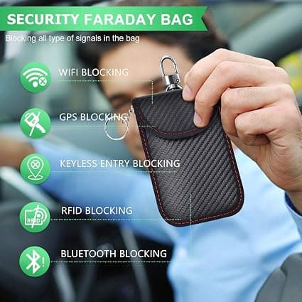 Sæt med 2 Mini Bærbare Anti-RFID Bilnøgleetuier, Anti-RFID Bil DXGHC