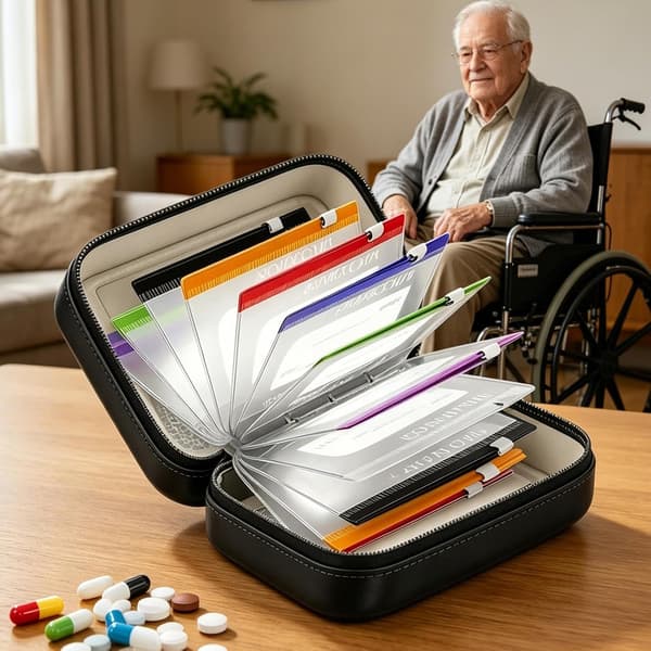 reise-tabletter pose 14 fargekodede vanntette medisinetuier svart - Schwarz