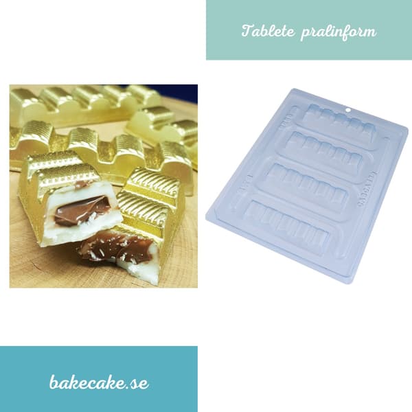 Pralineform Chokoladeblok Chokoladeform - BWB 9688 - Special 3-delt form