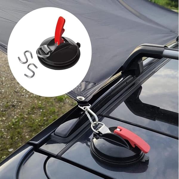 4 Pieces Suction Cup Anchors with Straps Hooks, 8 S-Hooks