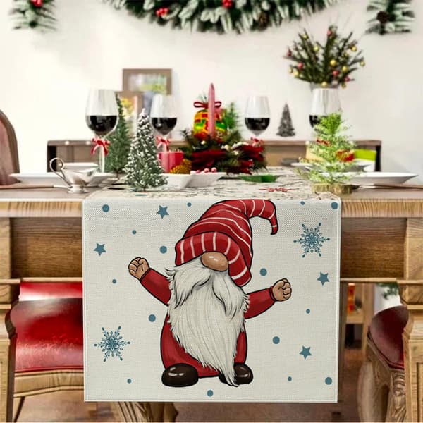 Christmas Table Runner, Christmas Table Decoration, Rectangular Christmas Table Runner Tablecloth for Christmas Table Decorations 33 x 180 cm