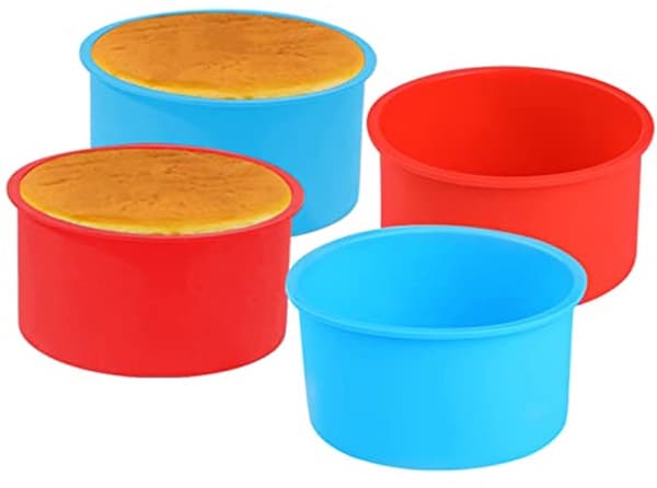 Silikonebageforme runde - 10 cm kageforme, sæt med 4, ideelle til forskellige kager_yu