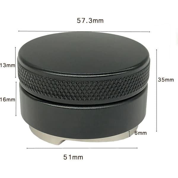 58 mm 304 rustfrit stål kaffedispenser Macaron Cafe Tamper Nivelleringsværktøj med tre skrå vinkler 1 stk (sort)
