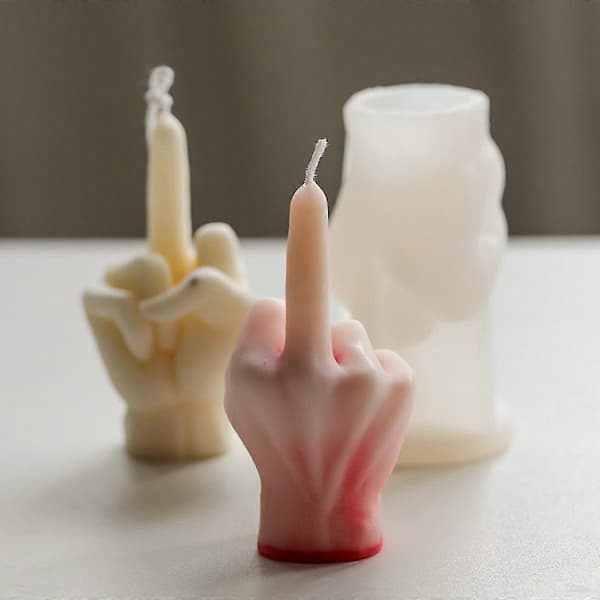 3D Håndformet Silikoneform, 9,9 cm Støbeform til Lys, Langfingerformet Støbeform i Harpiks til Lysfremstilling og Bagning