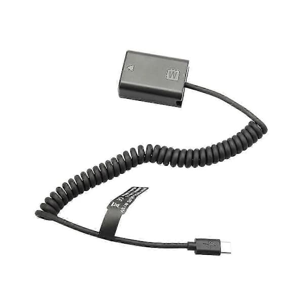 NP-FW50 Dummy Batteri PD Type-C Kobling til ZV-E10 A7 A7R/S/M A7II A7S2 A7M2 A7R2 A6500 NEX5 NEX7 -