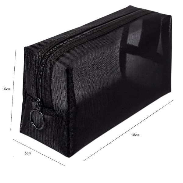 Sort Toilettaske: Organiser & Opbevar, 18x6x10cm Sort