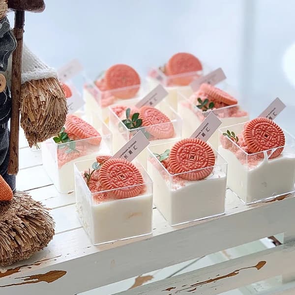 10st Square Plastic Dessert Cups Mini Cubes Strong Cake Cup Pa B