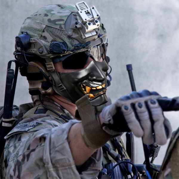 Airsoft Halvansigtsmaske, Ond Dæmon Monster Kabuki Samurai Hannya
