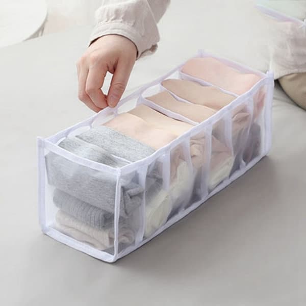 3-pack Underwear Storage Box Sock Box Divided Grid Household Drawer Organizer