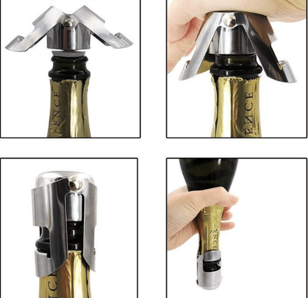 3-delt vinpropp champagnekork i rustfritt stål