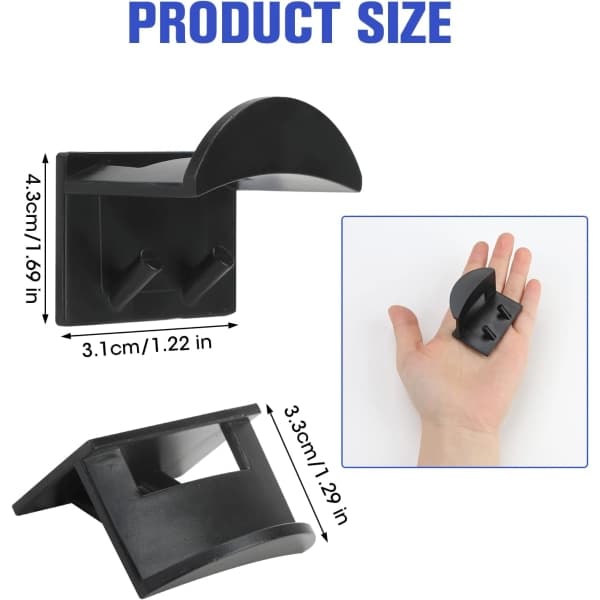 10-pack Self-Adhesive Hat Rack Hat Storage, No-Drill Hat Rack for Wall-Mounted Organizer Hanger Strong Holders (Black)